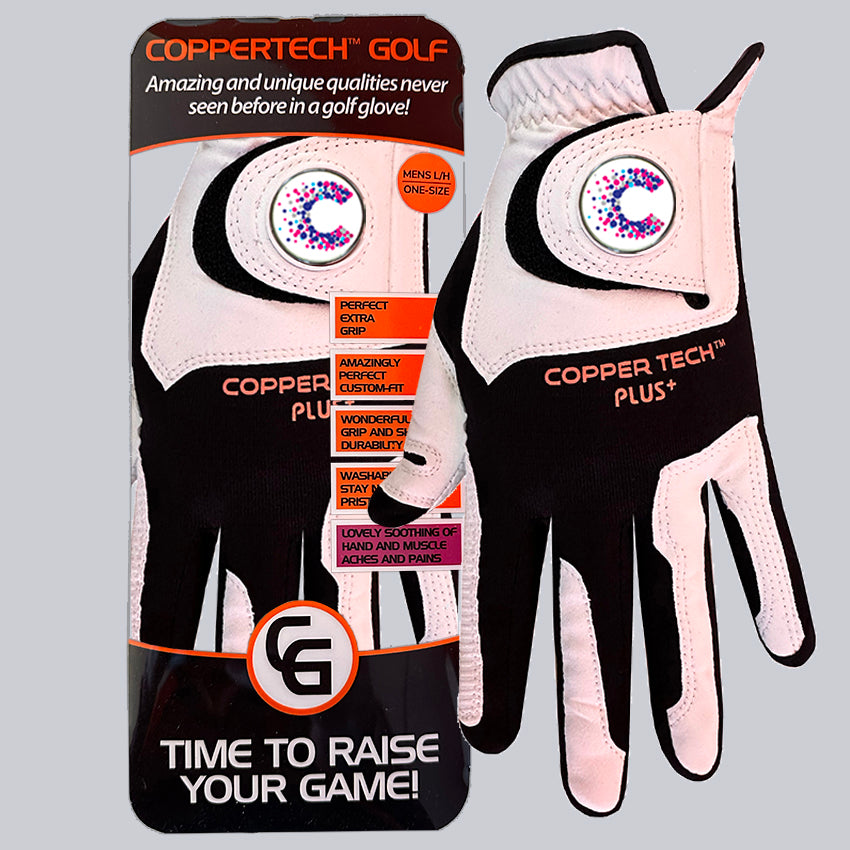 CANCER RESEARCH UK COPPERTECH PLUS ELITE GRIP WHITE/BLACK GLOVE