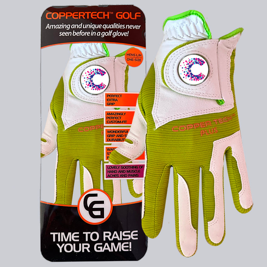 CANCER RESEARCH UK COPPERTECH PLUS ELITE GRIP WHITE/LIME GLOVE