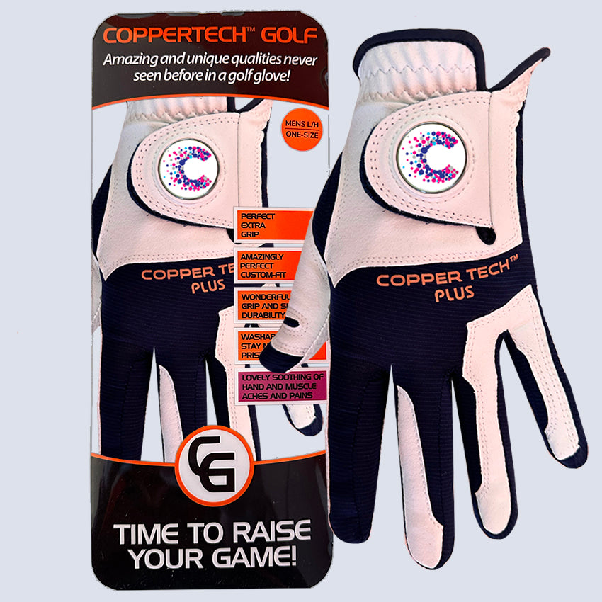 CANCER RESEARCH UK COPPERTECH PLUS ELITE GRIP WHITE/NAVY GLOVE