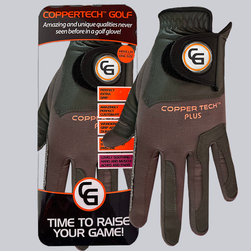 COPPERTECH PLUS ELITE GRIP CHARCOAL/GREY GOLF GLOVE