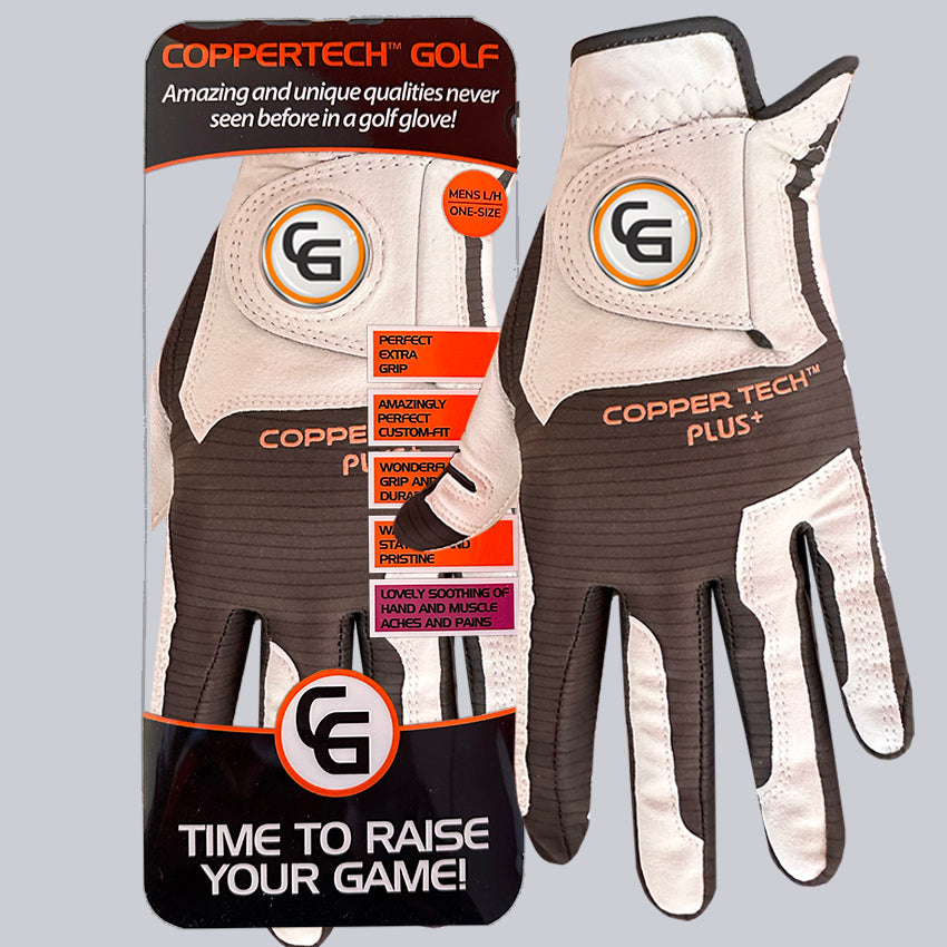 COPPERTECH PLUS ELITE GRIP WHITE/GREY GOLF GLOVE