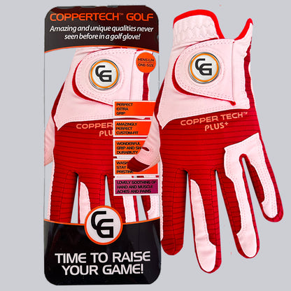 COPPERTECH PLUS ELITE GRIP WHITE/RED GOLF GLOVE