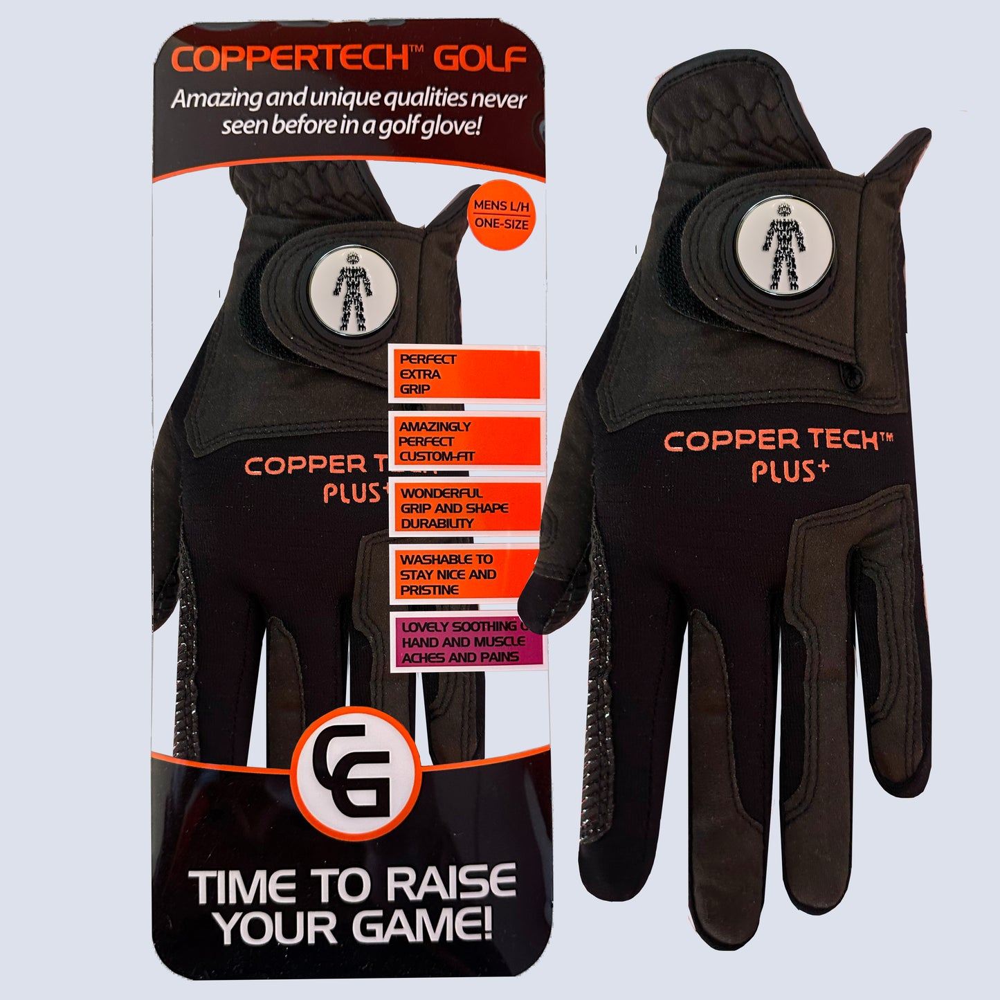 PROSTATE CANCER UK COPPERTECH PLUS ELITE GRIP BLACK/BLACK GLOVE